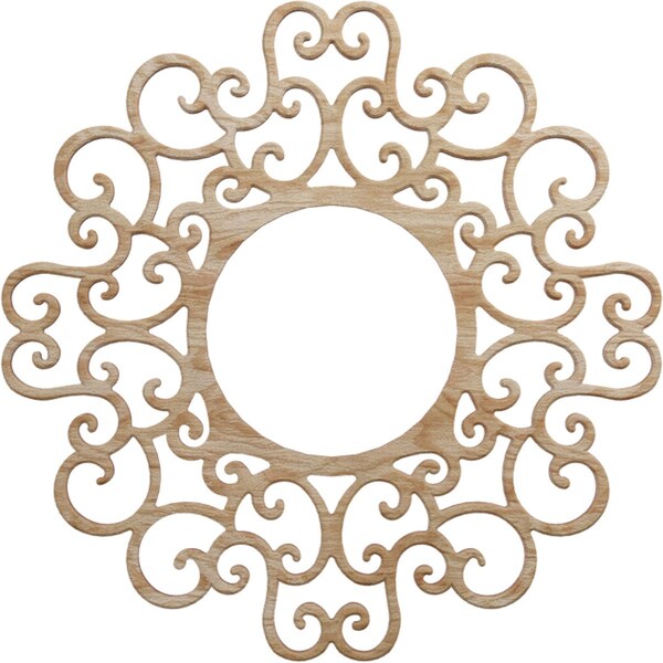 Ekena Millwork Reims Wood Fretwork Pierced Ceiling Medallion, Red Oak, 18"OD x 6 7/8"ID x 3/8"T CMWP18X18X0375RERO - main